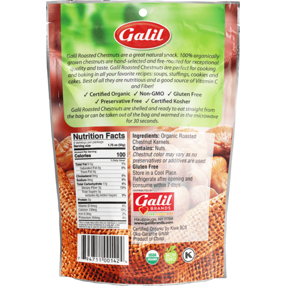 Organic Roasted Chestnuts | Shelled & Ready to Eat | 3.5 oz
