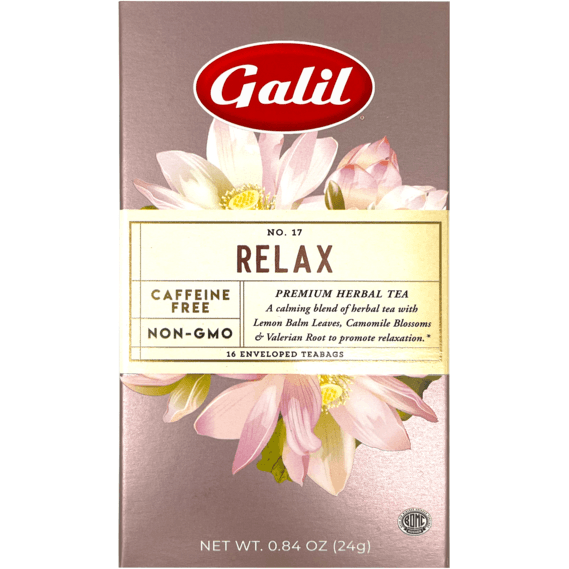 Relax Herbal Tea | 16' Tea Bags | 0.84 oz | Galil
