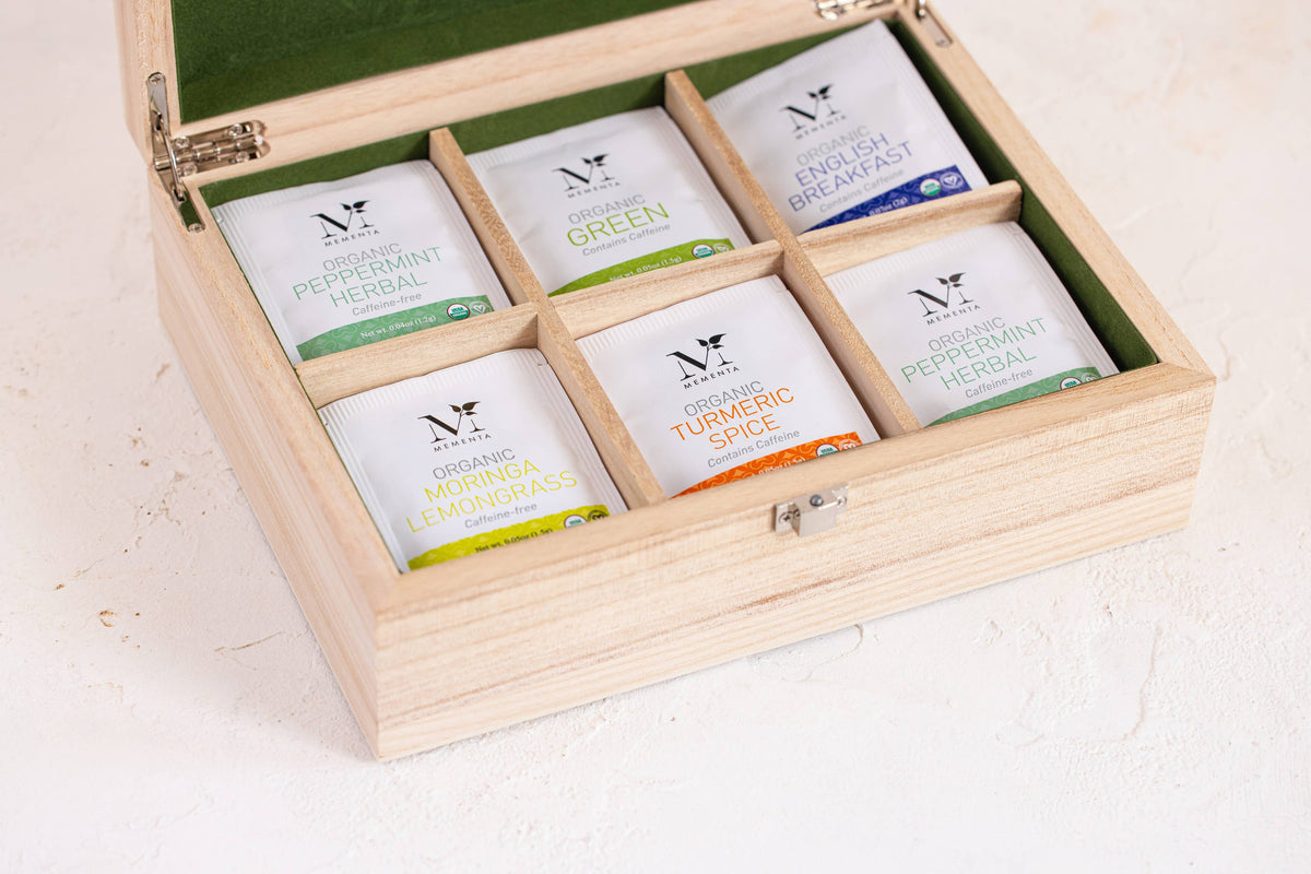 Organic Tea Gift Set - 60 Ceylon Tea Bags in Wooden Chest
