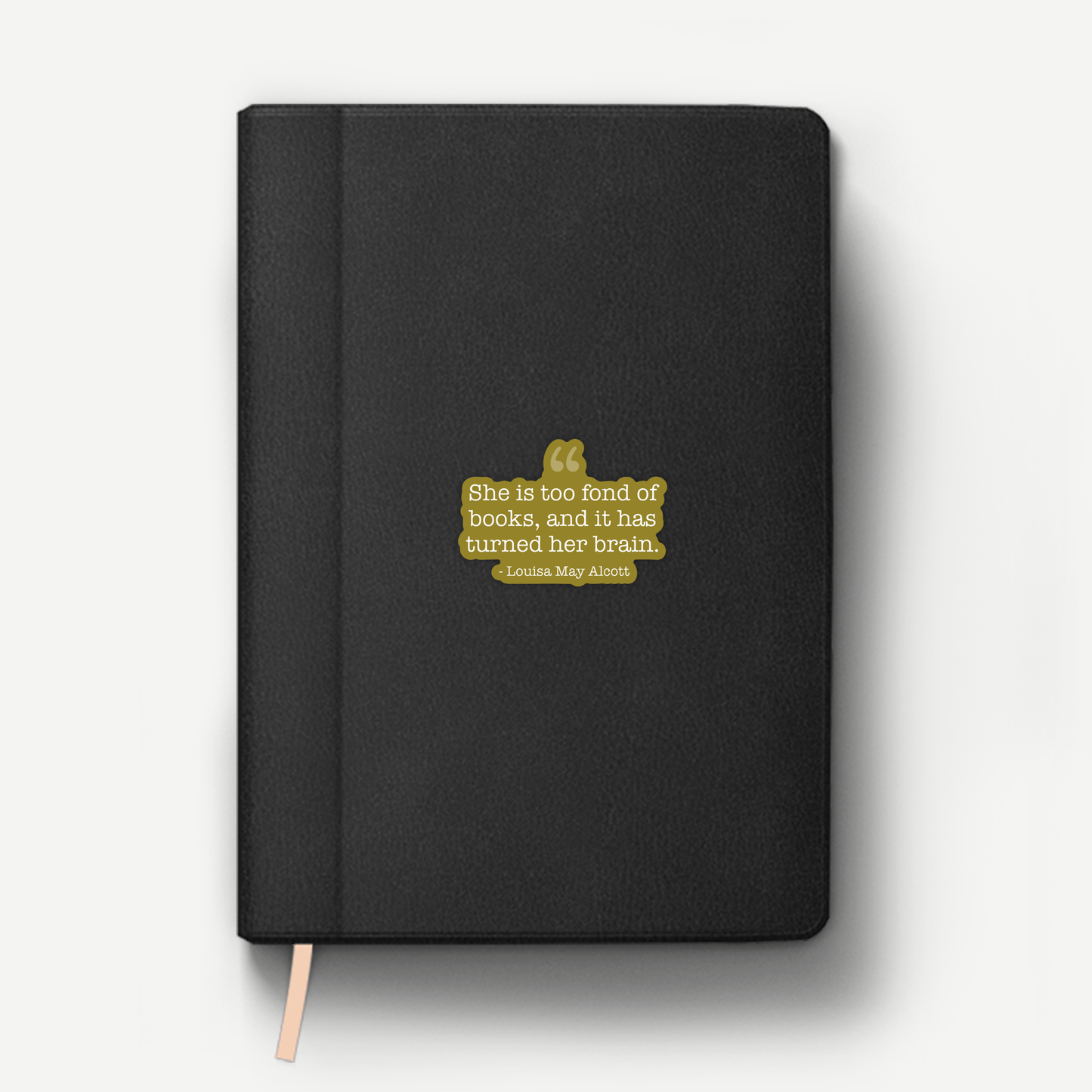 "Fond of Books" Louisa May Alcott Quote - Vinyl Sticker