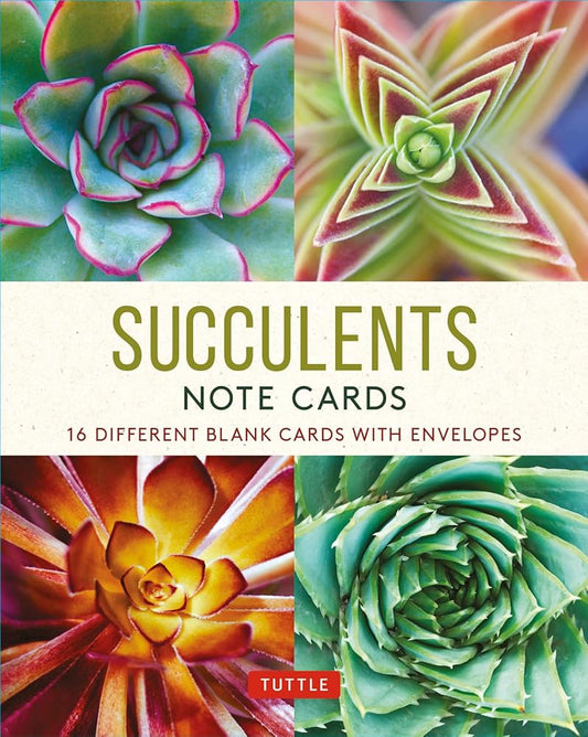 Succulents, 16 Note Cards: 16 Different Blank Cards with Envelopes in a Keepsake Box! cover image