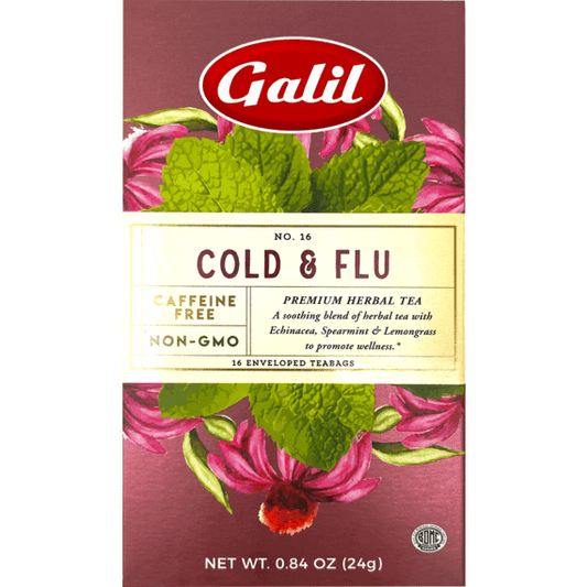 Cold and Flu Herbal Tea |16' Tea Bags | 0.84 oz | Galil