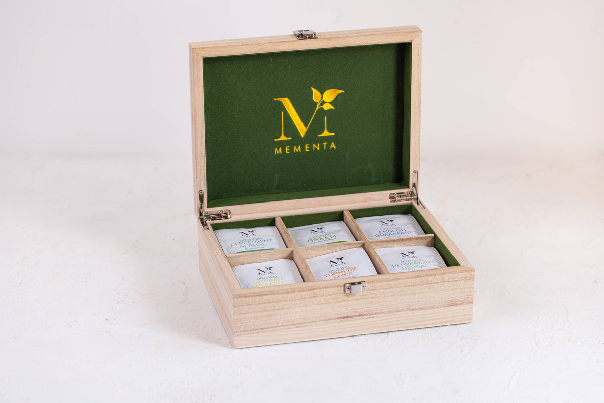 Organic Tea Gift Set - 60 Ceylon Tea Bags in Wooden Chest